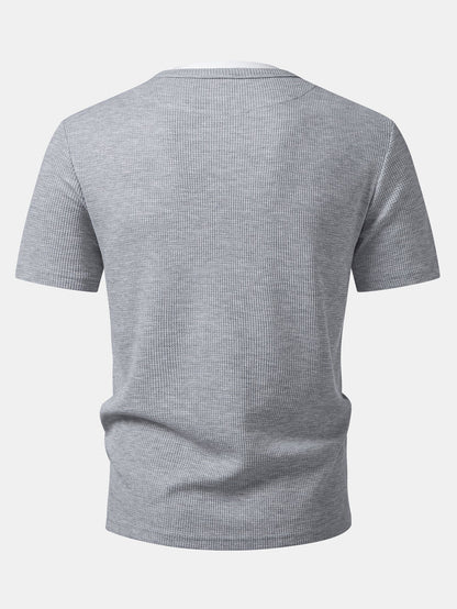 2 In 1 Waffle Henley Shirt