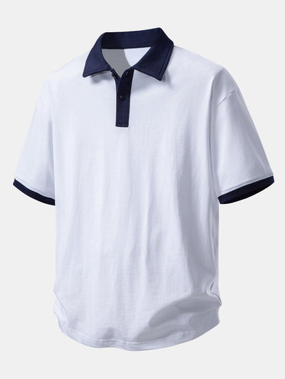 Relax Fit Contrast Cotton Polo & Cotton Drawstring 7" Shorts