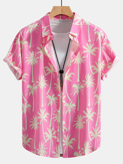 Palm Tree Print Button Up Shirt