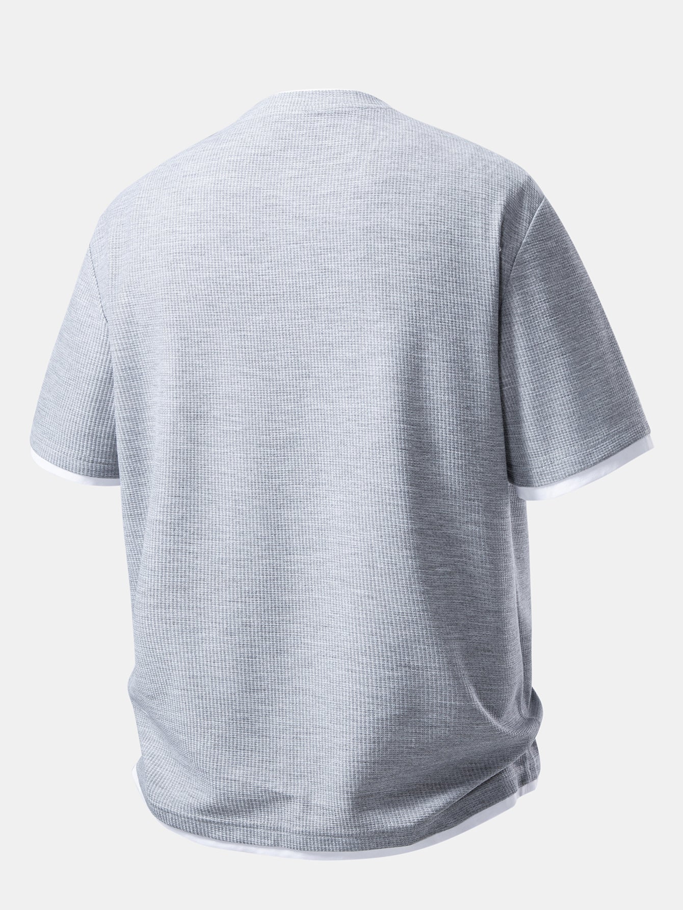 Relax Fit 2 In 1 Waffle Crew Collar T-Shirt