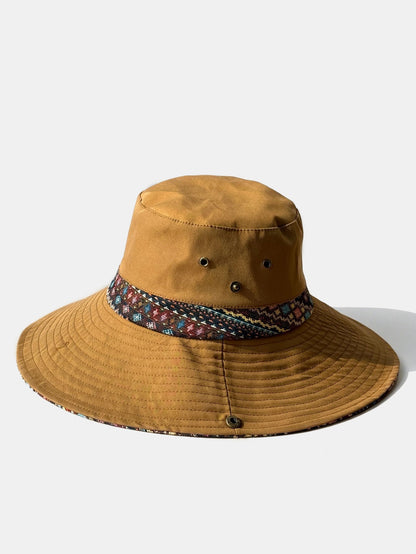 Bohemian-Style Embroidered Sun Hat - Ideal For Music Festivals And Outdoor Wear