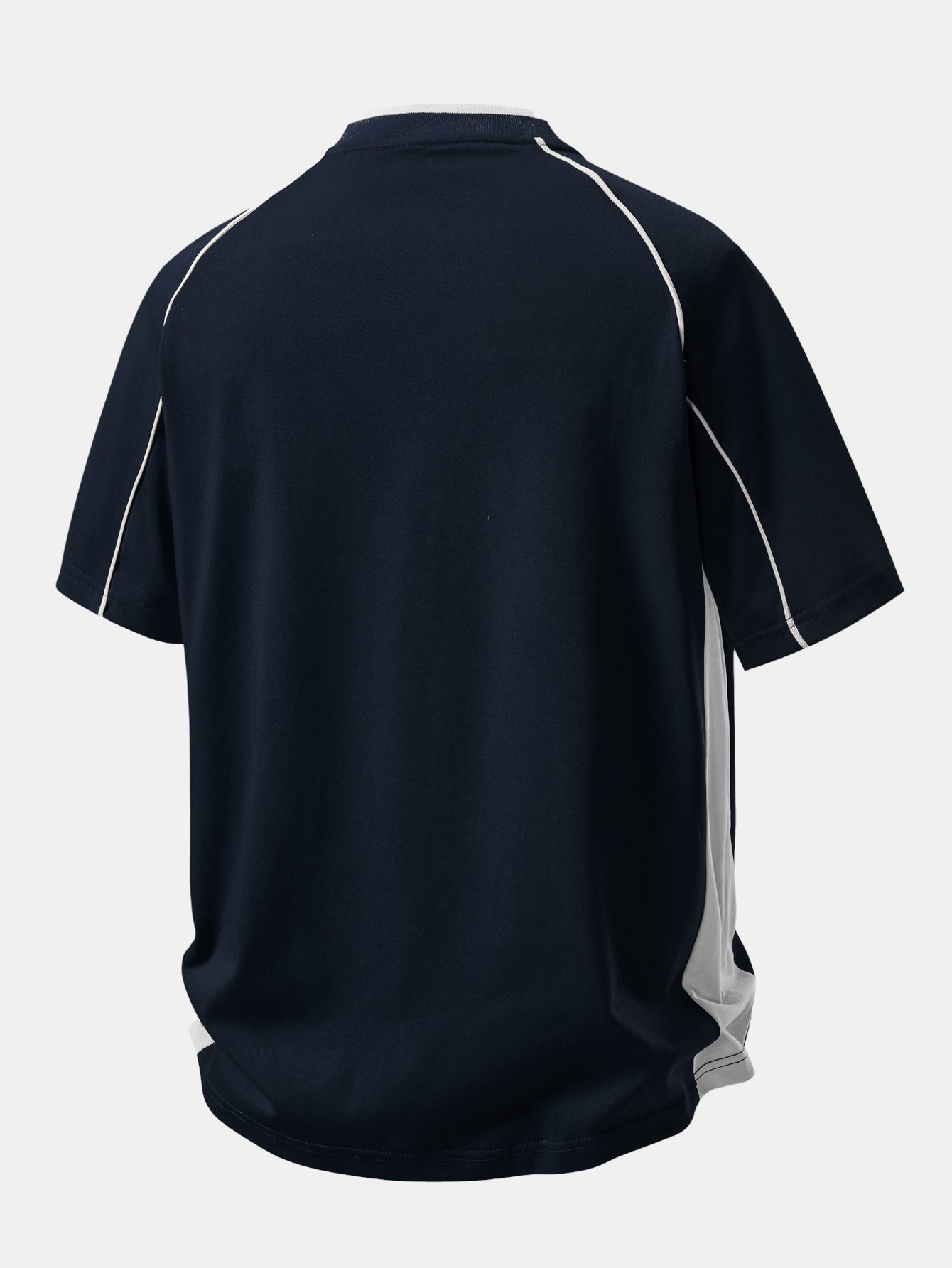 Vintage Car Print Contrast Piping V-Neck Raglan Sleeve T-Shirt
