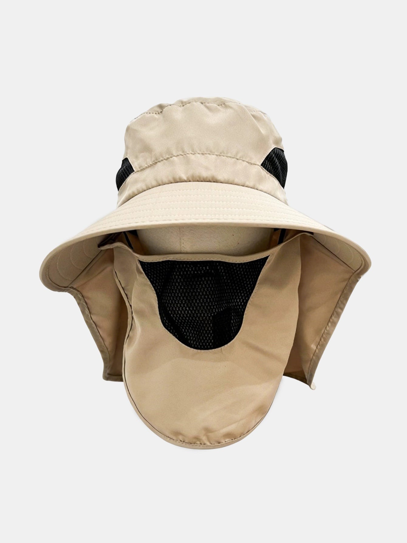 Wide Brim Bucket Hat with Detachable Face & Neck Flap