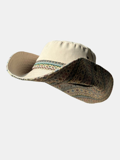 Bohemian-Style Embroidered Sun Hat - Ideal For Music Festivals And Outdoor Wear