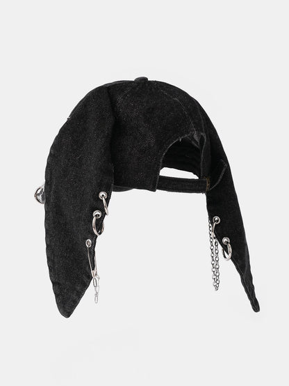 Punk Street Hip Hop Style Distressed Rabbit Ear Baseball Cap