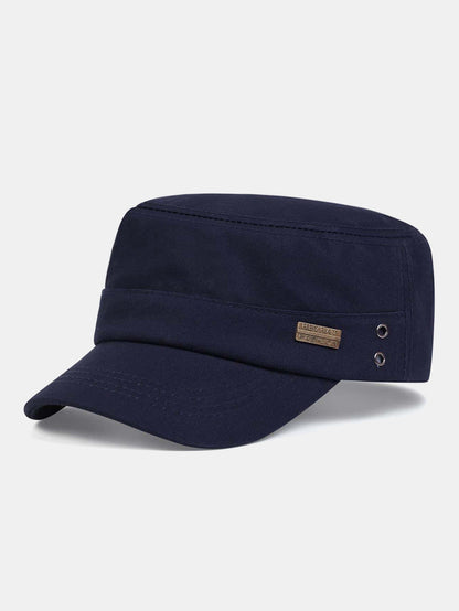 Classic Military Cadet Cap Cotton Flat Top Army Hat