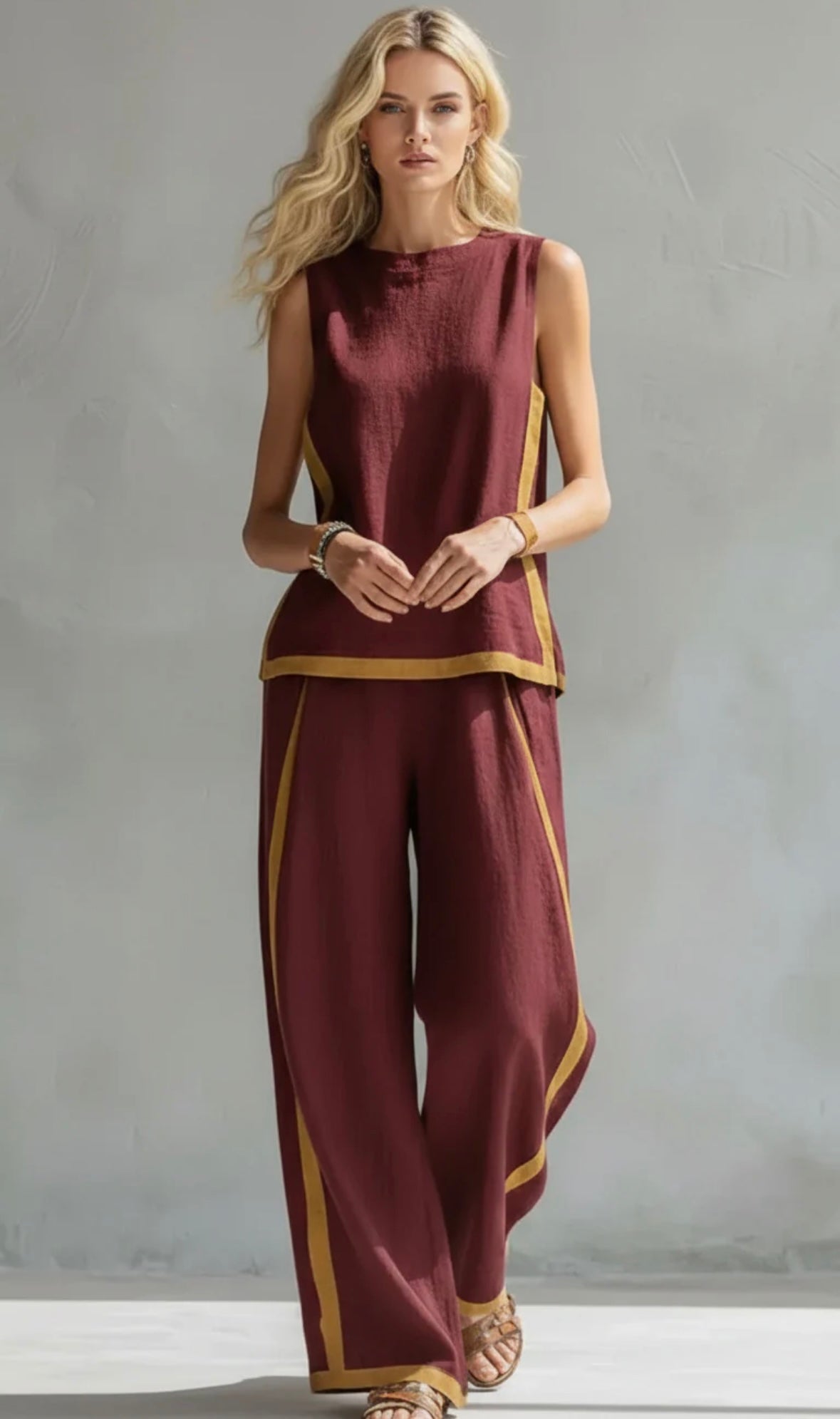 Leila Elegant Cotton Linen Co-ord Set