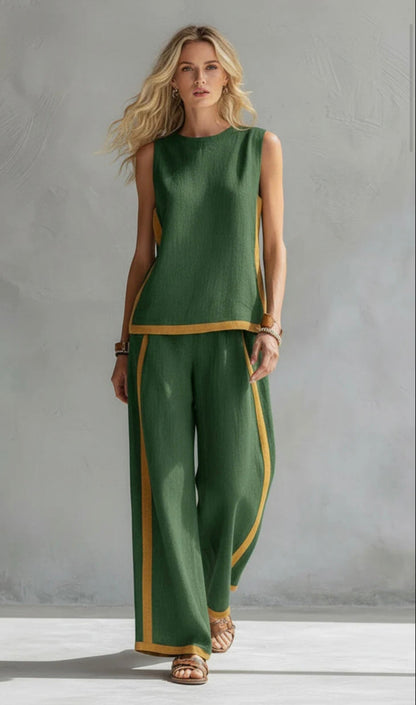 Leila Elegant Cotton Linen Co-ord Set