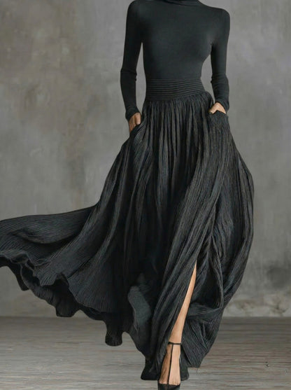 Alessia| Vestido maxi de cintura alta