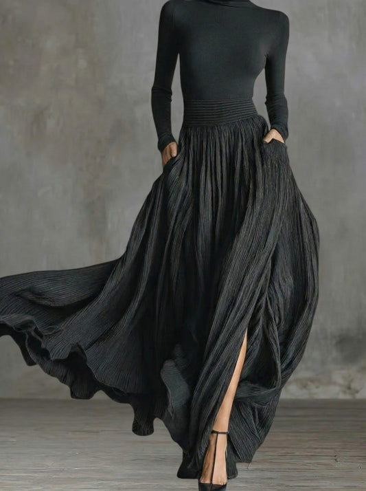 Alessia| Vestido maxi de cintura alta