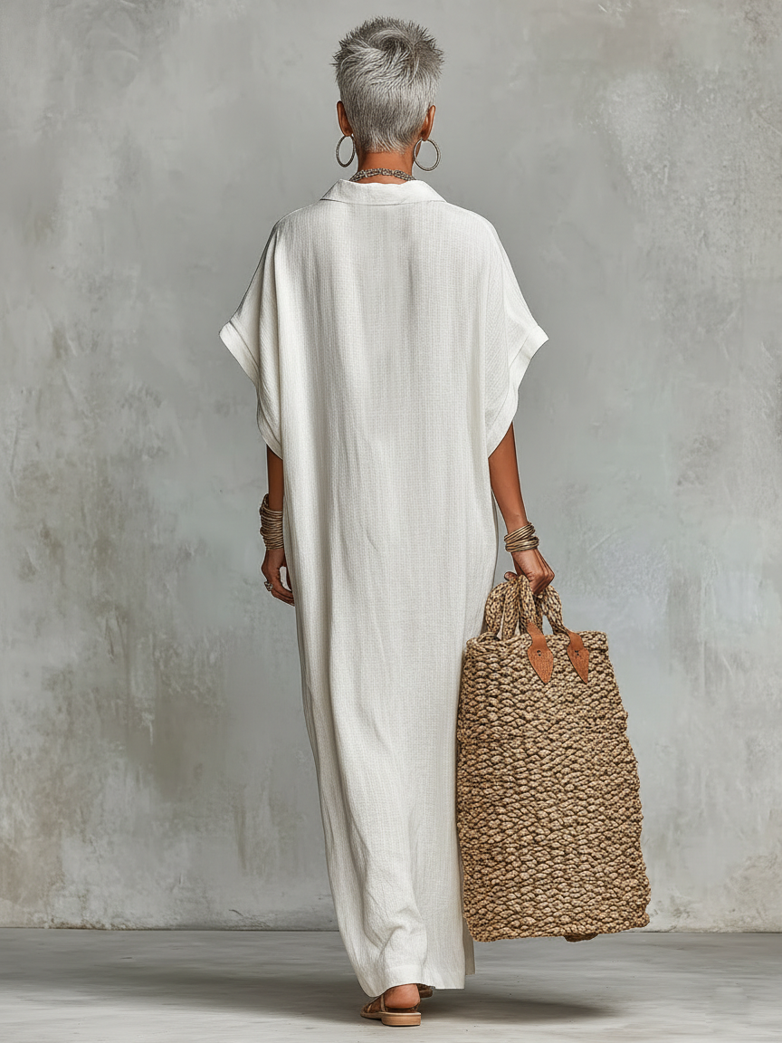 Minimalist Loose Shirt Maxi Dress