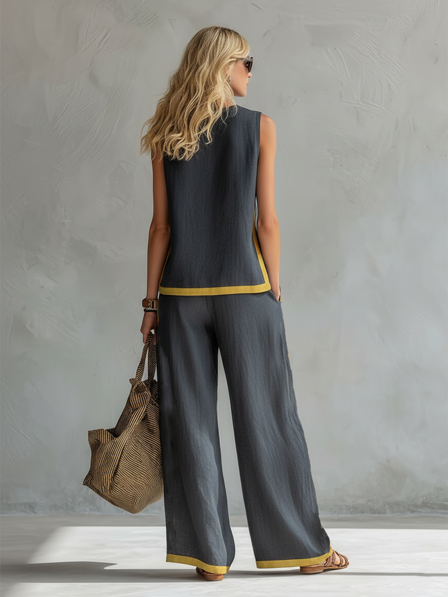 Leila Elegant Cotton Linen Co-ord Set