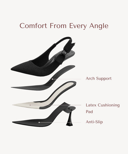 EverLush Bowknot Pointed Toe Heeled Slingback
