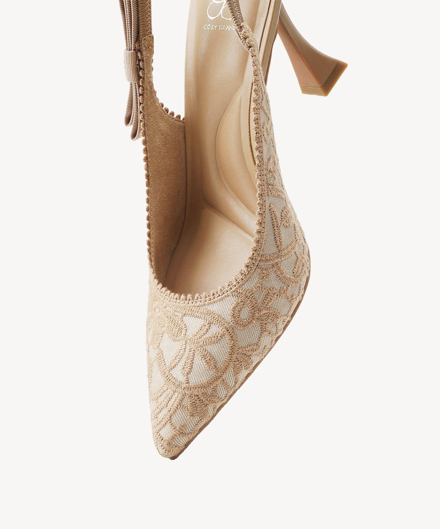 EverLush Bowknot Pointed Toe Heeled Slingback