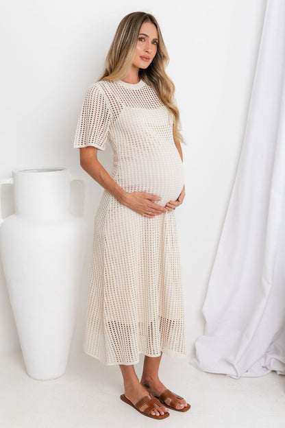 Airlie Natural Crochet Maxi Dress
