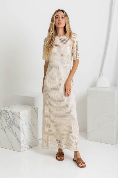 Airlie Natural Crochet Maxi Dress