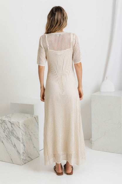 Airlie Natural Crochet Maxi Dress