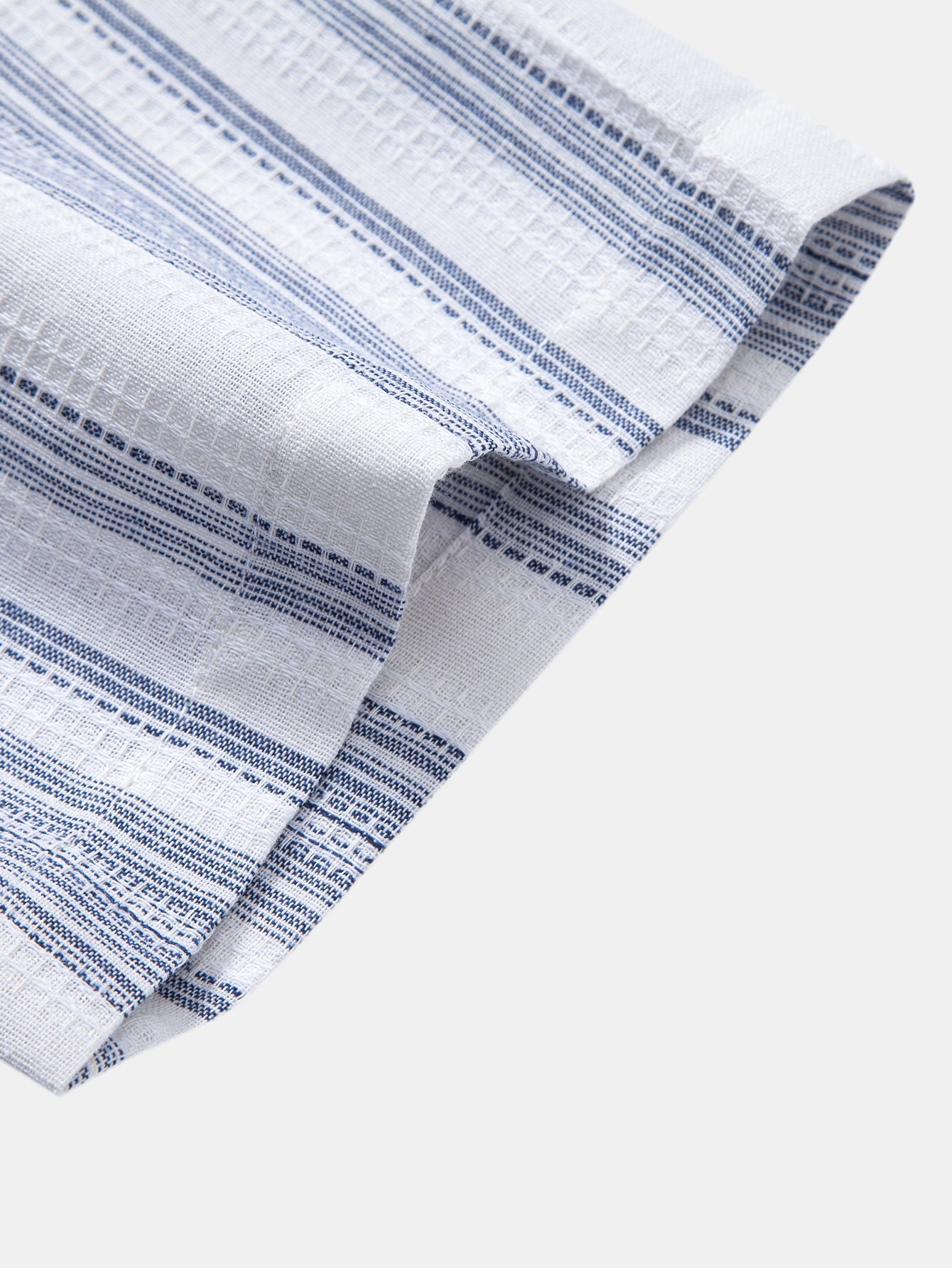 Stripe Linen Look Button Up Shirt & Crinkle Textured Drawstring 5" Shorts