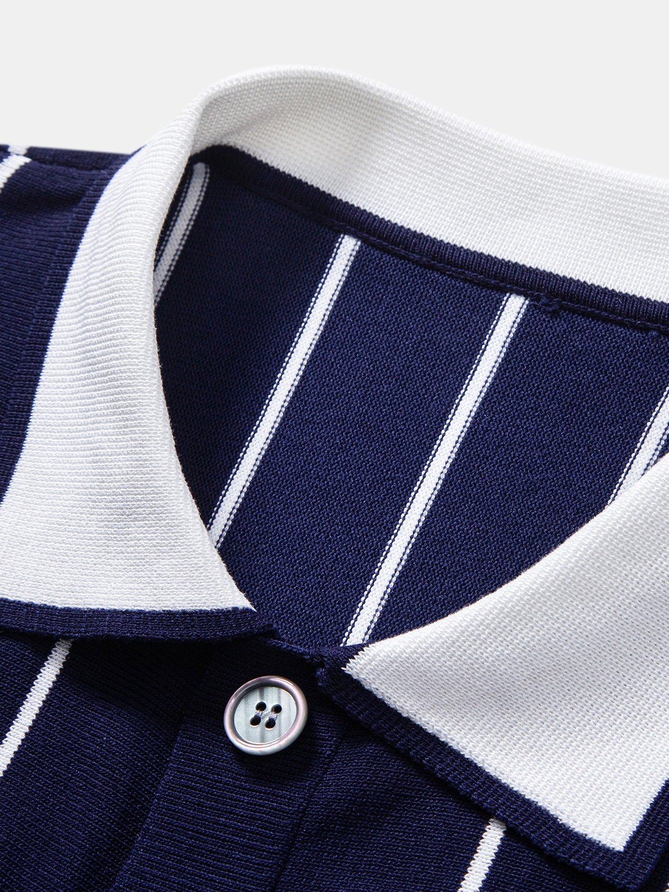 Stripe Button Up Knit Shirt & Elastic Waist Chino Shorts