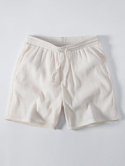 Textured Seersucker Short Sleeve Shirt & Drawstring Shorts Set