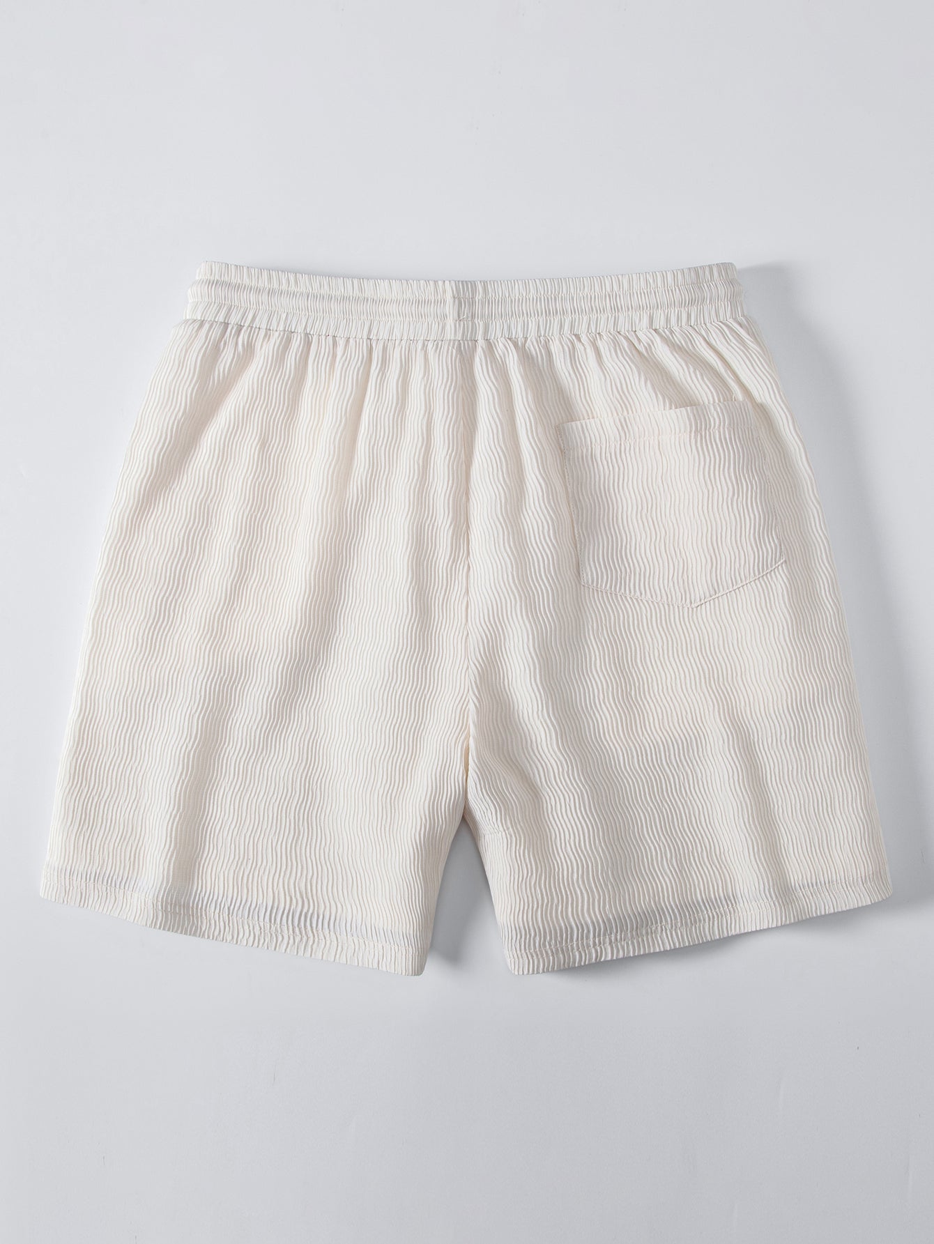 Textured Seersucker Short Sleeve Shirt & Drawstring Shorts Set