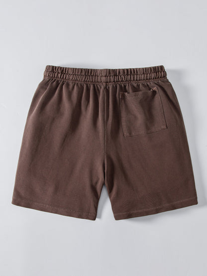 Heavyweight Washed Drop Shoulder T-Shirt & Distressed Shorts Set