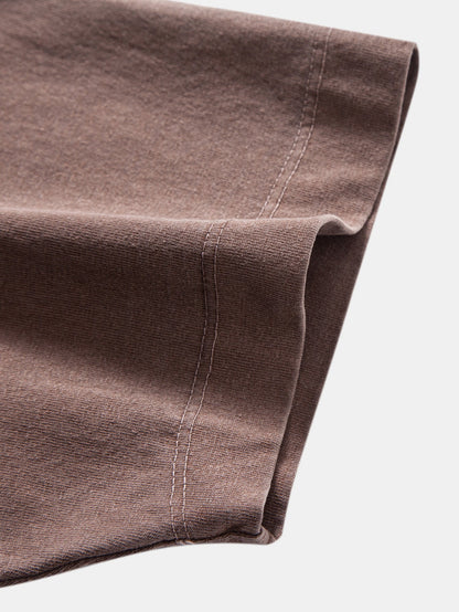 Heavyweight Washed Drop Shoulder T-Shirt & Distressed Shorts Set