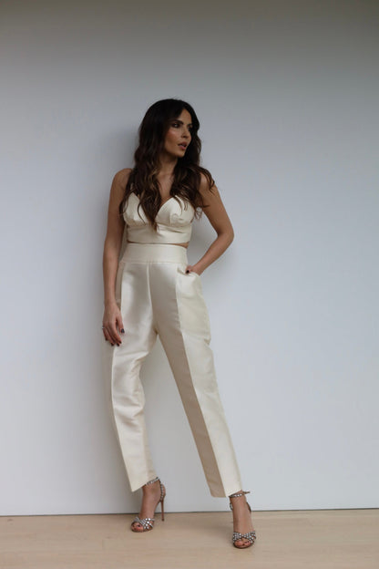 Structured Pearl Trousers 🤍