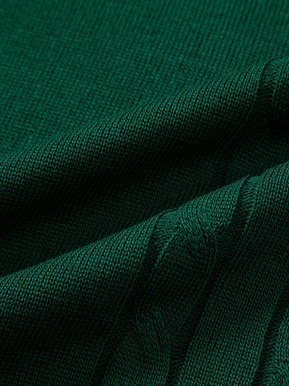 Contrast Trim Twisted Jacquard Knit Polo & Slim Fit Tapered Trousers