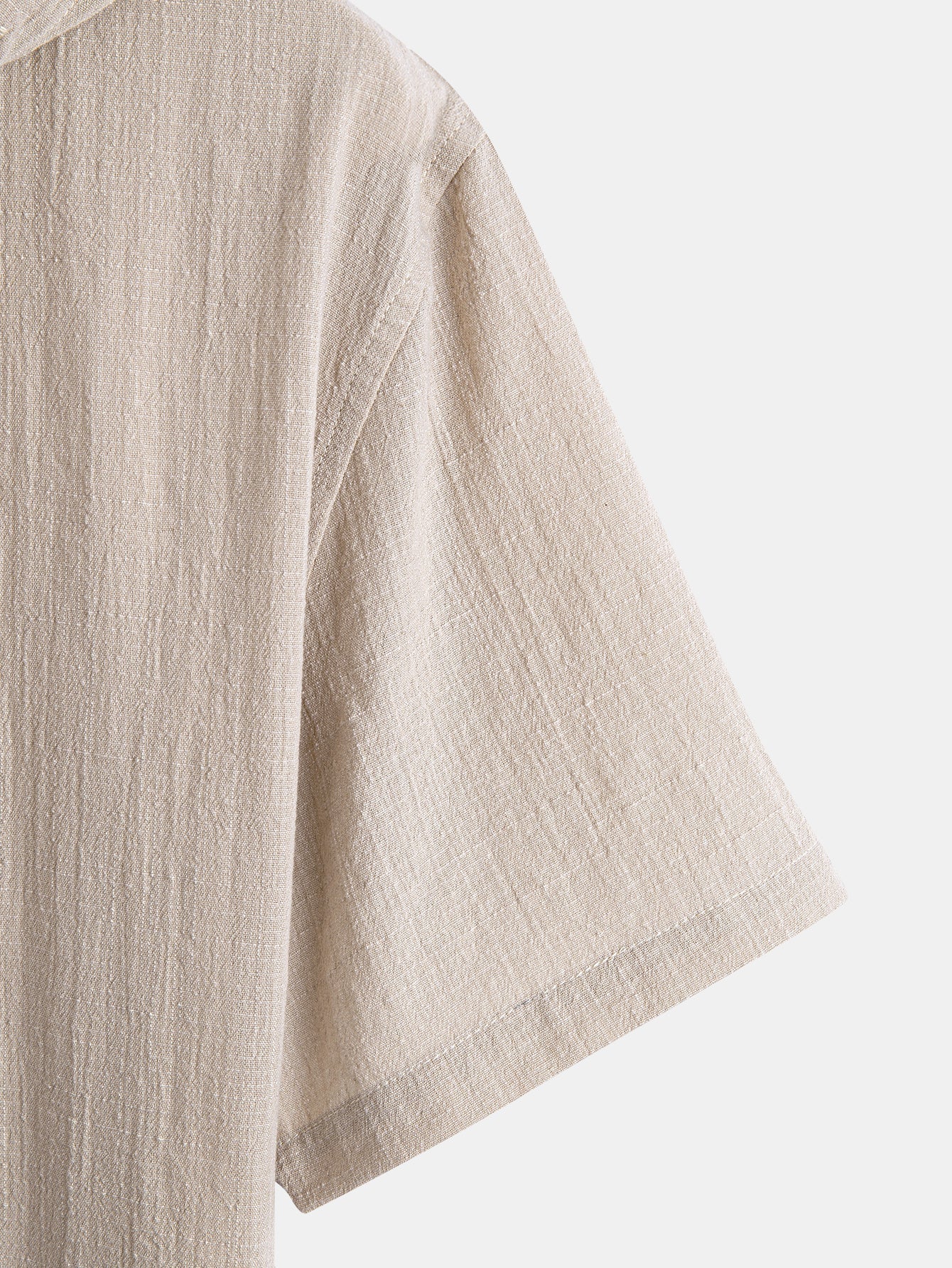 Short Sleeve Linen Look Hooded Shirt