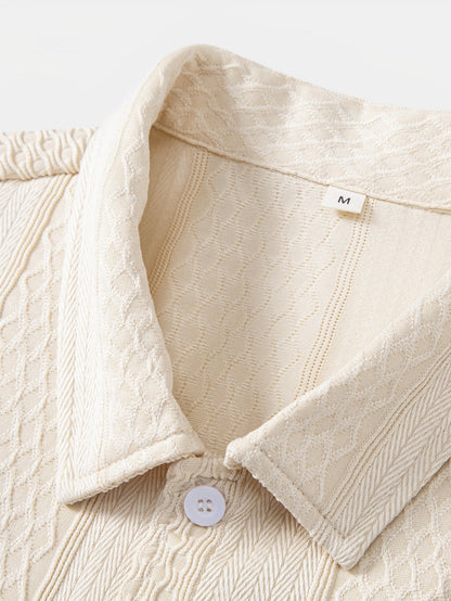 Geometric Jacquard Button Up Shirt