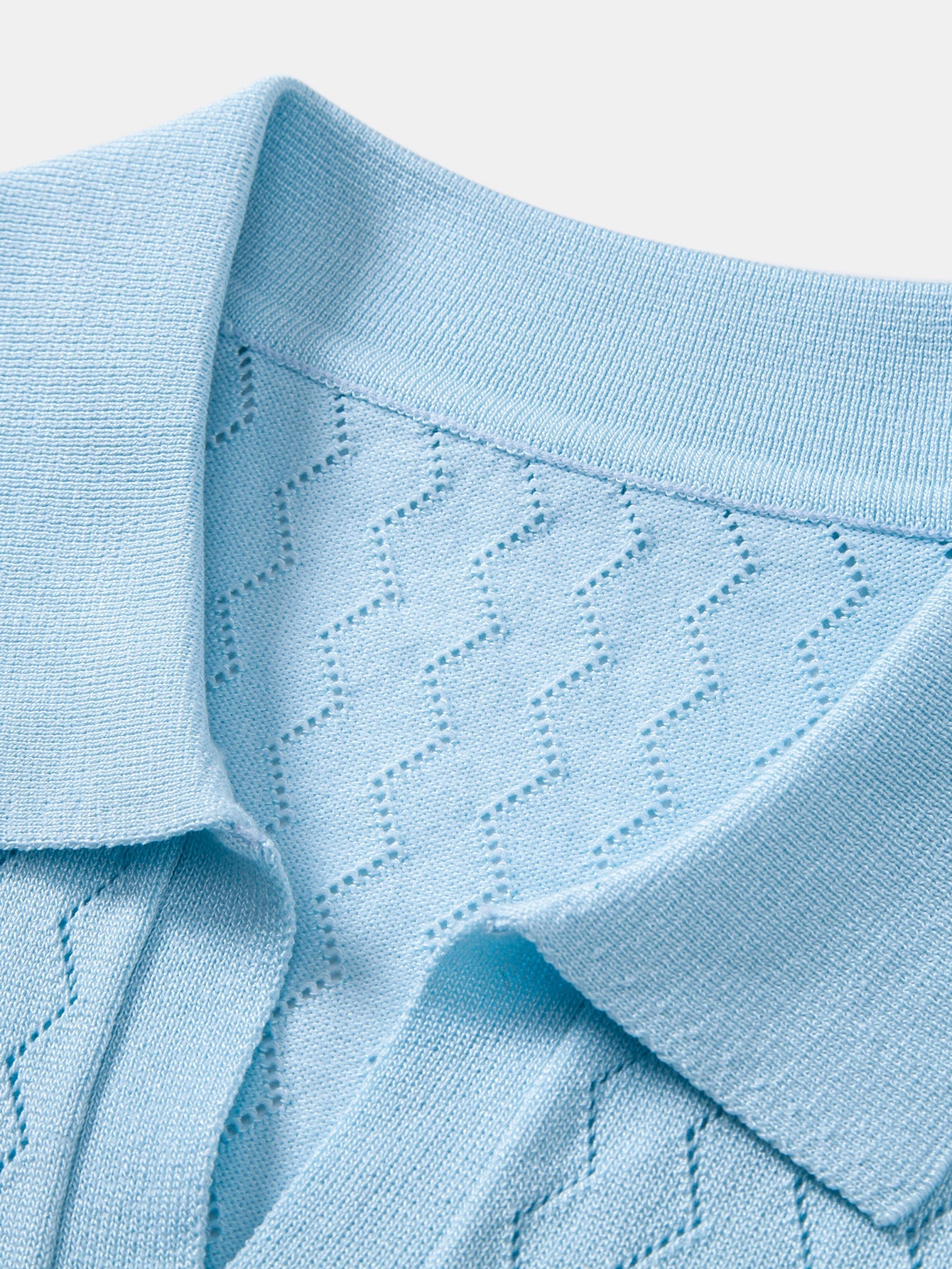 Zig Zag Open Knit  Polo