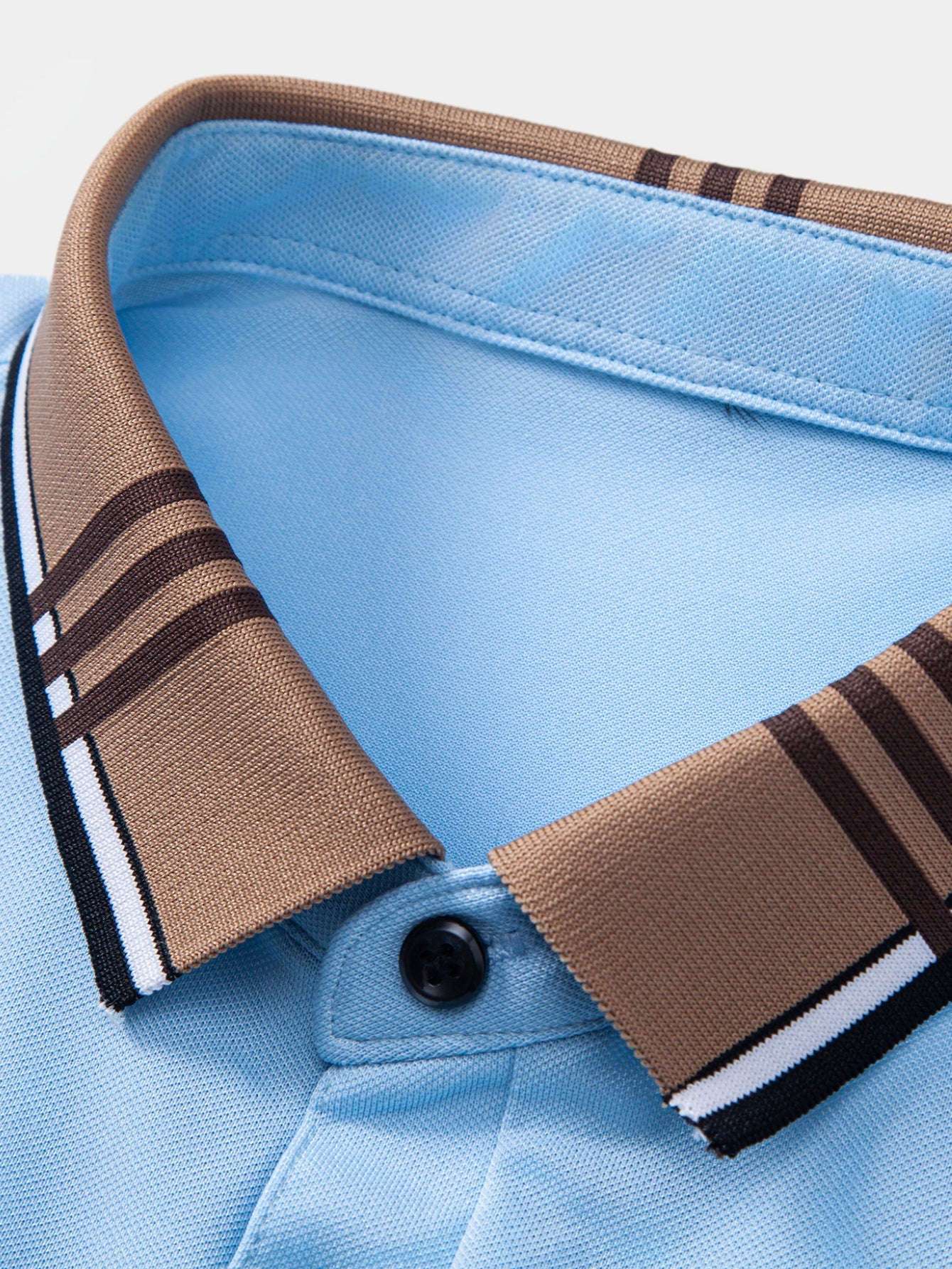 Contrast Striped Collar Polo