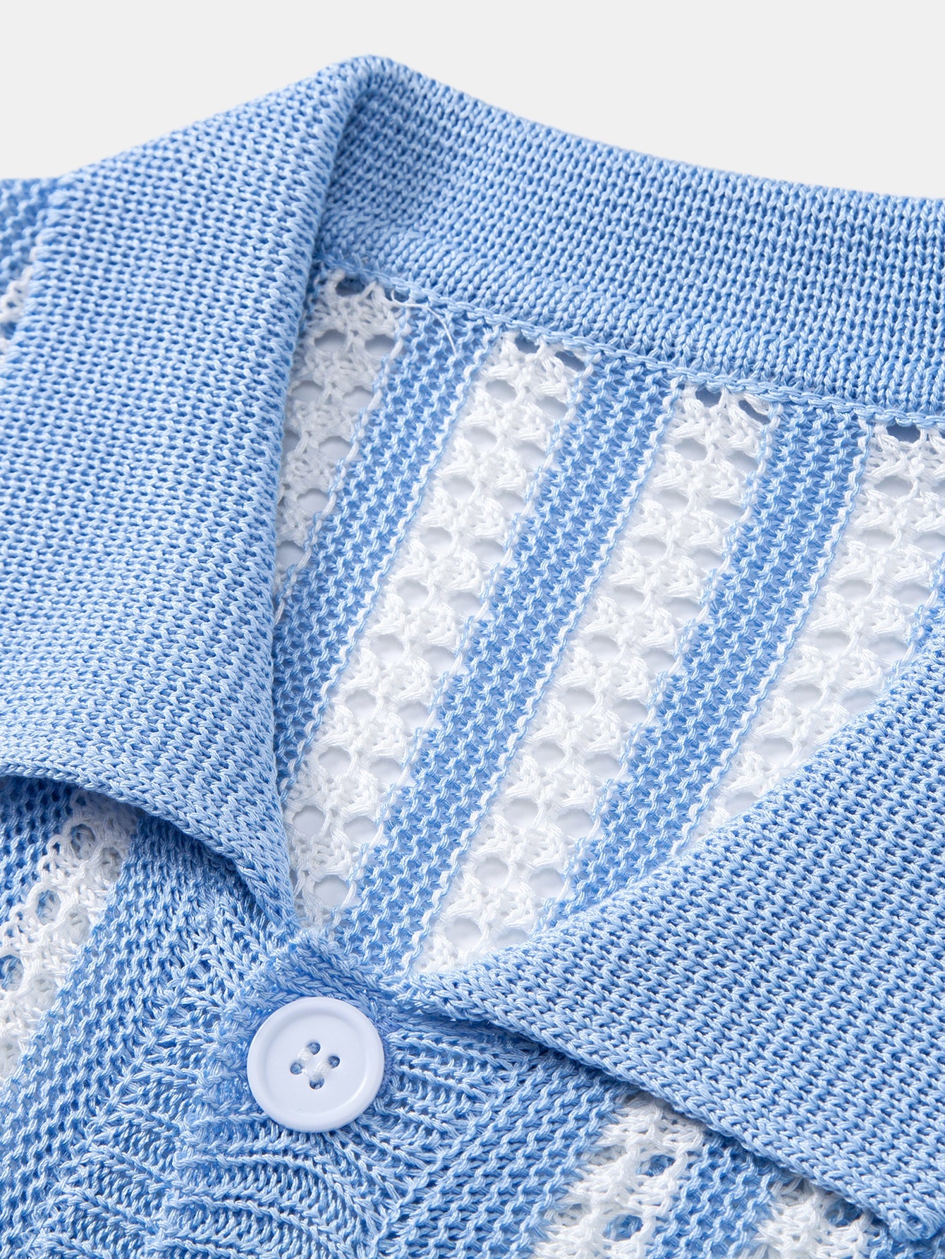 Striped Crochet Button Up Shirt