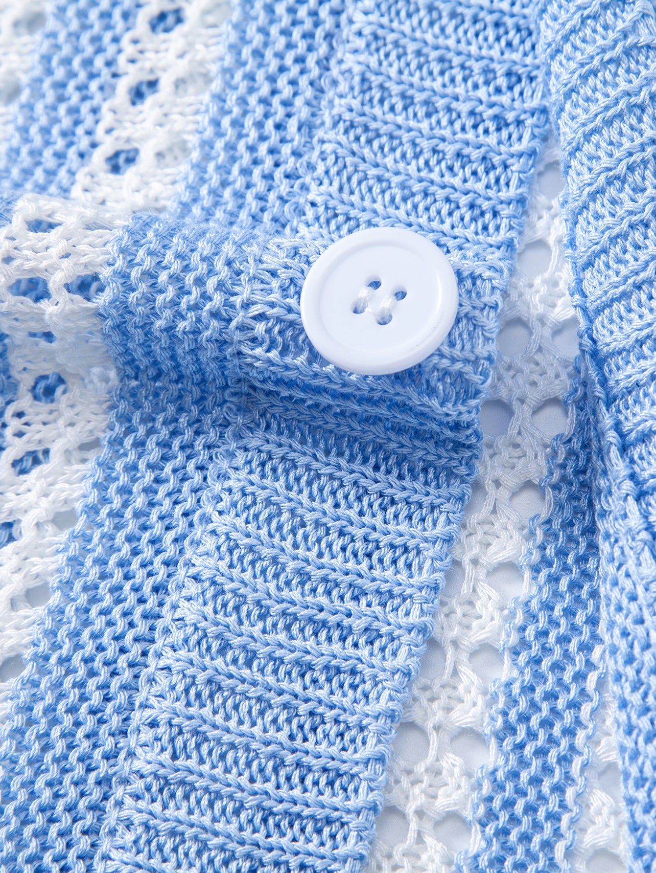 Striped Crochet Button Up Shirt