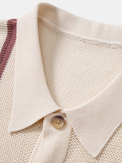 Stripe Crochet Button Up Shirt