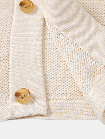 Stripe Crochet Button Up Shirt
