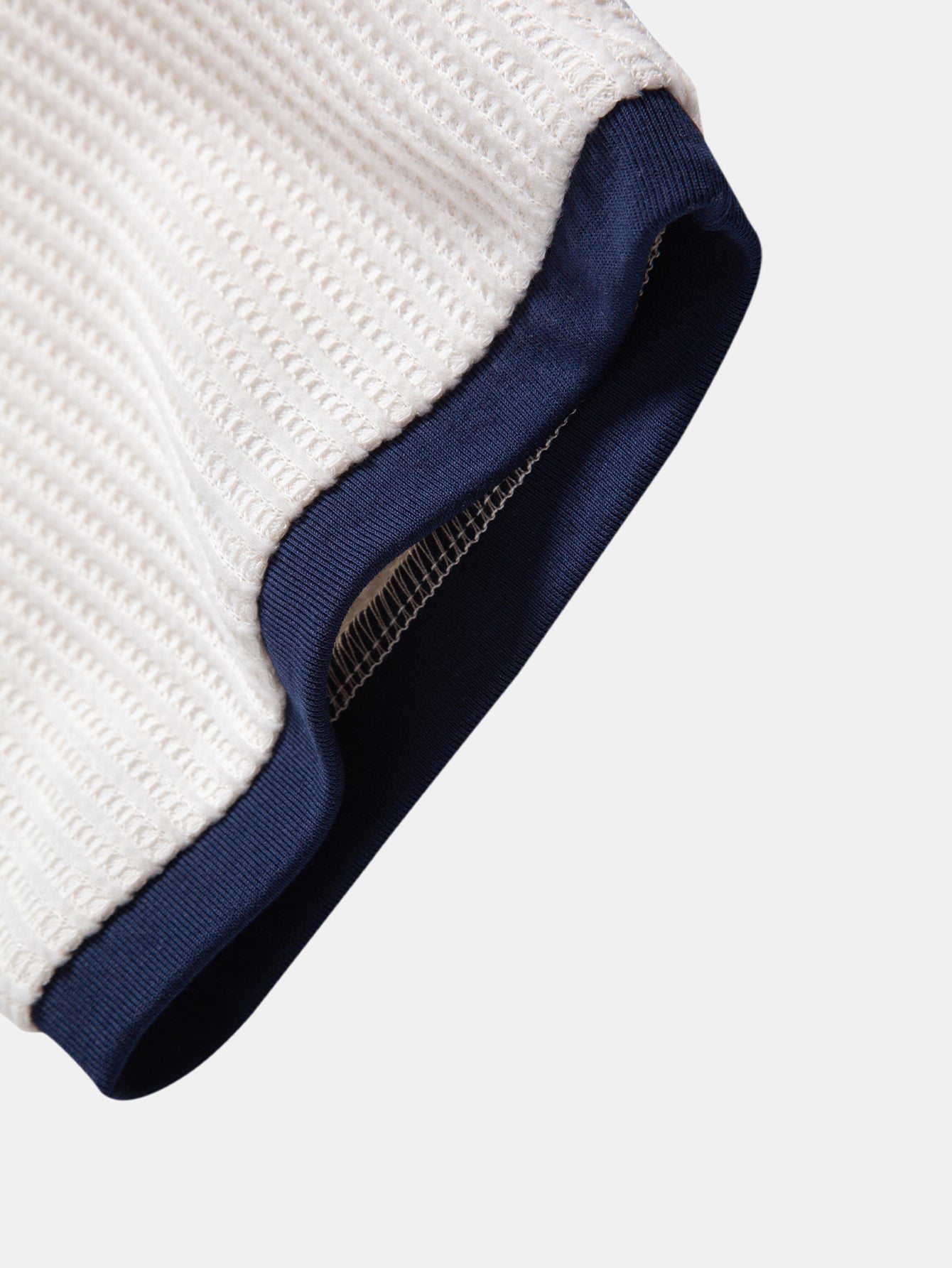Contrast Waffle T-Shirt With Pocket & Drawstring Knitted Waffle Pants