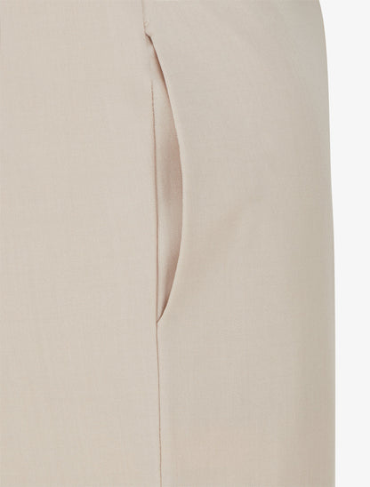 Effen rechte elastische broek - Beige