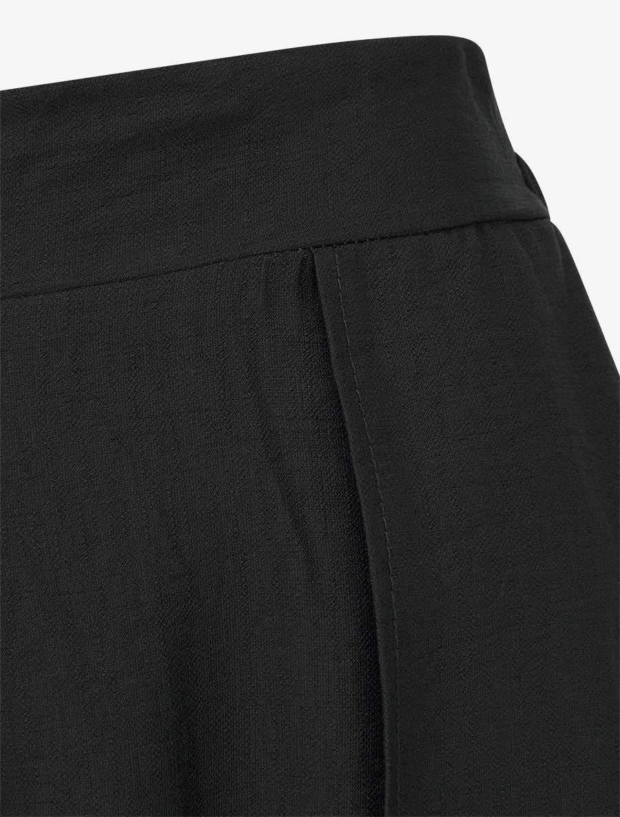 Wijde broek met asymmetrische randen - Zwart