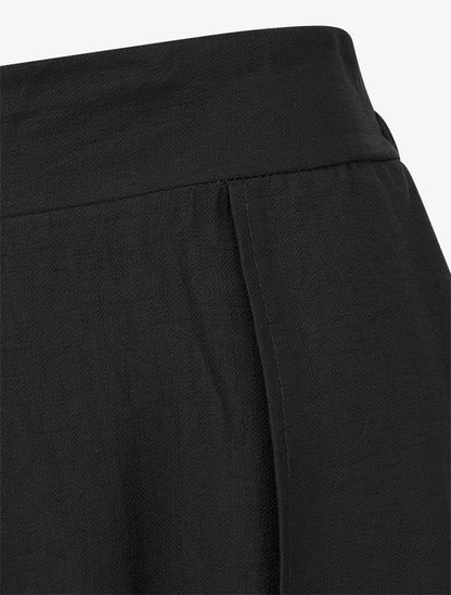 Wijde broek met asymmetrische randen - Zwart