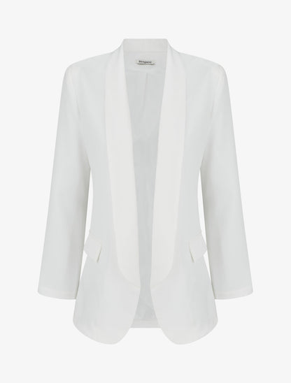 Effen blazer met lange mouwen - Wit
