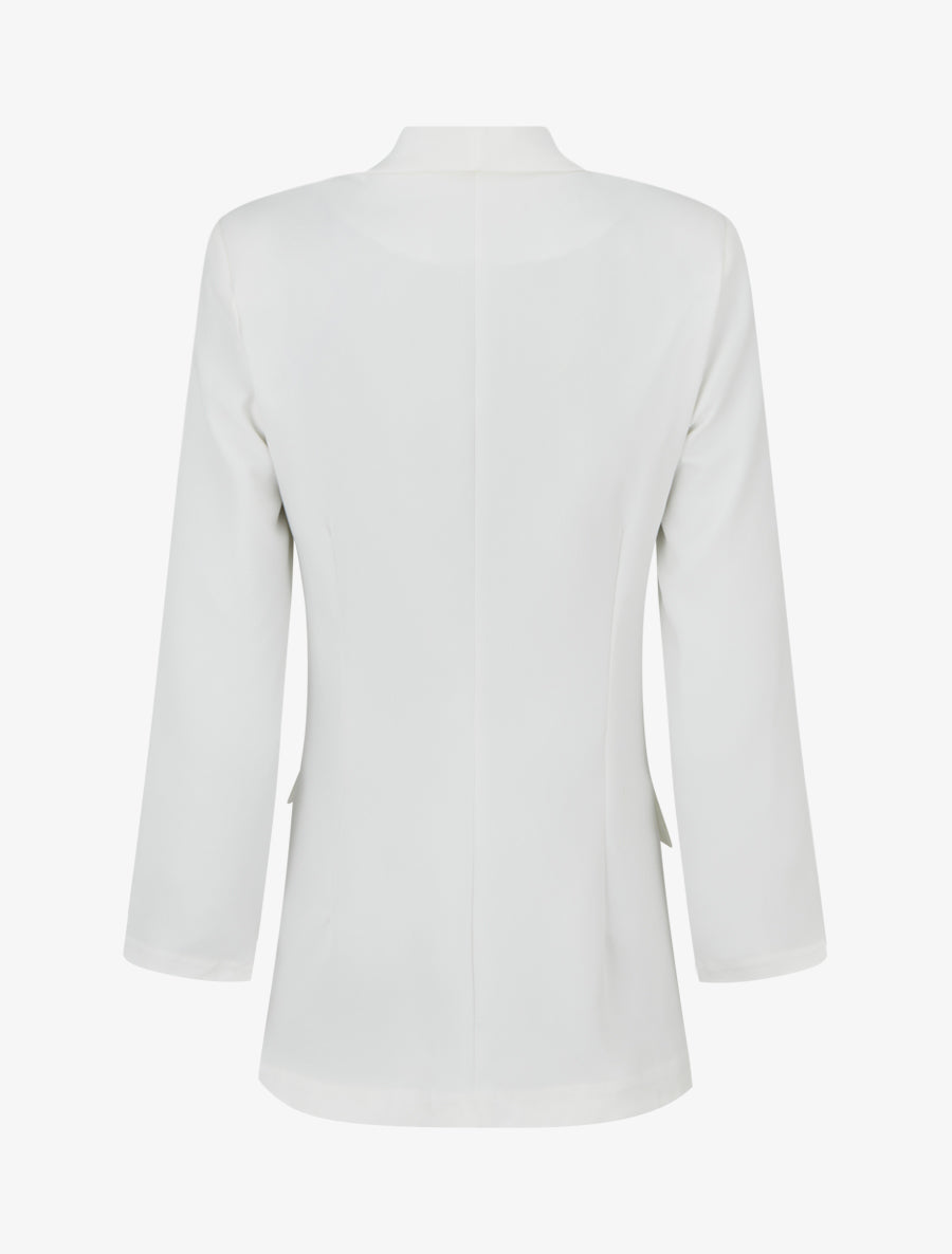 Effen blazer met lange mouwen - Wit