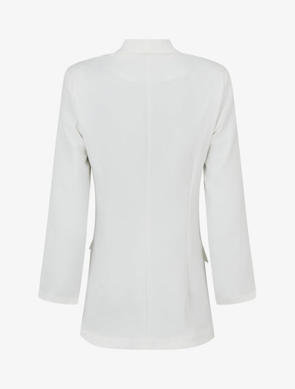 Effen blazer met lange mouwen - Wit