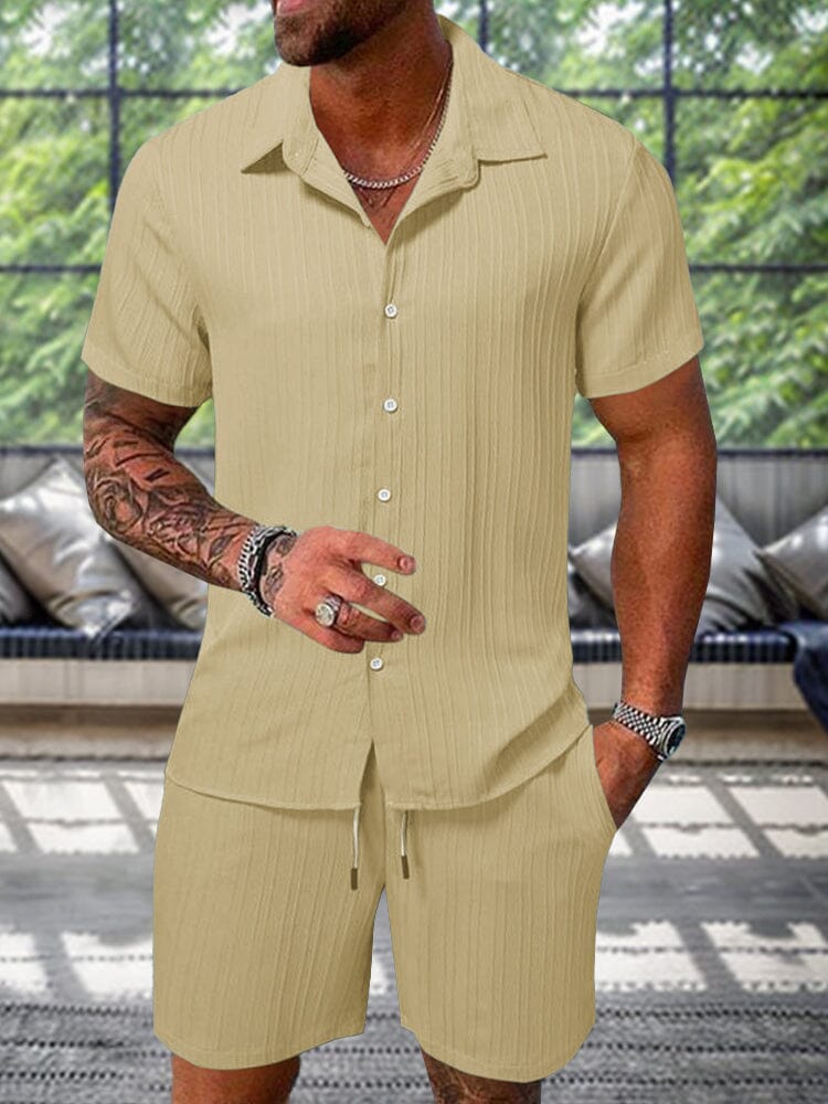 Leisure Textured Shirt Set