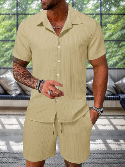 Leisure Textured Shirt Set