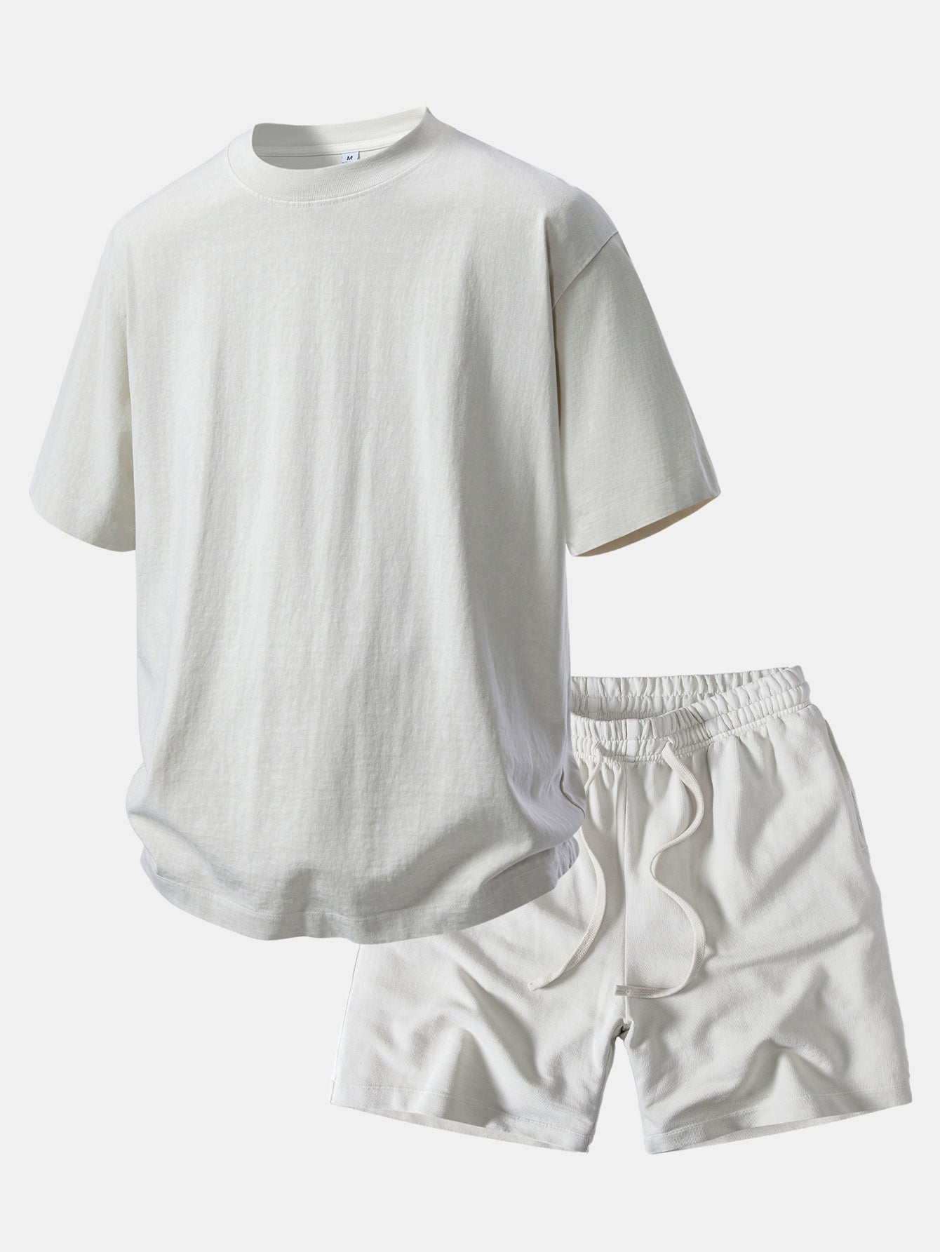 Heavyweight Washed Drop Shoulder T-Shirt & Distressed Shorts Set