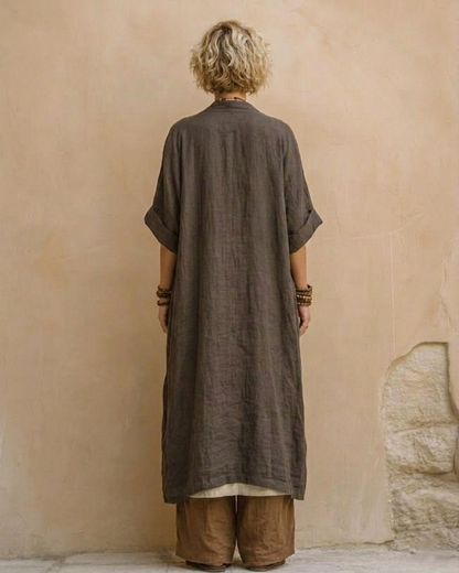Giulia - Set Tre Pezzi Bohemien Nomade Grigio Scuro e Marrone con Motivo Tribale