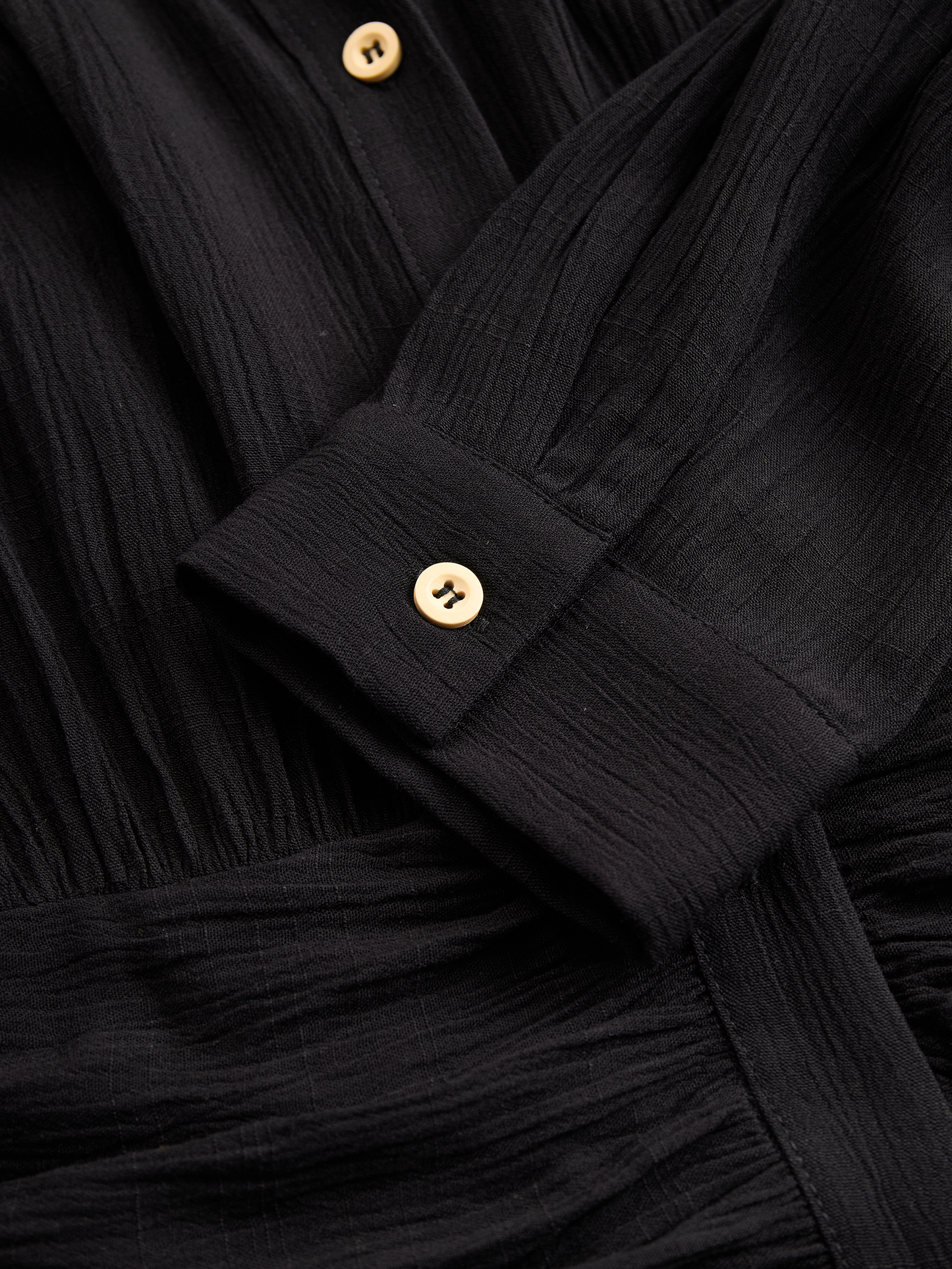 Cotton Linen Pleated Lapel Maxi Dress