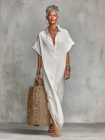 Minimalist Loose Shirt Maxi Dress